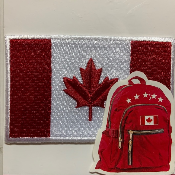 FREE w/purchase - Canadian flag appliqué embroidered iron-on patch. - Picture 2 of 3